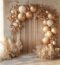 Ivory And With Gold Stripes Backdrop