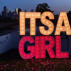 Marquee Letter GIRL (Wood, All White)